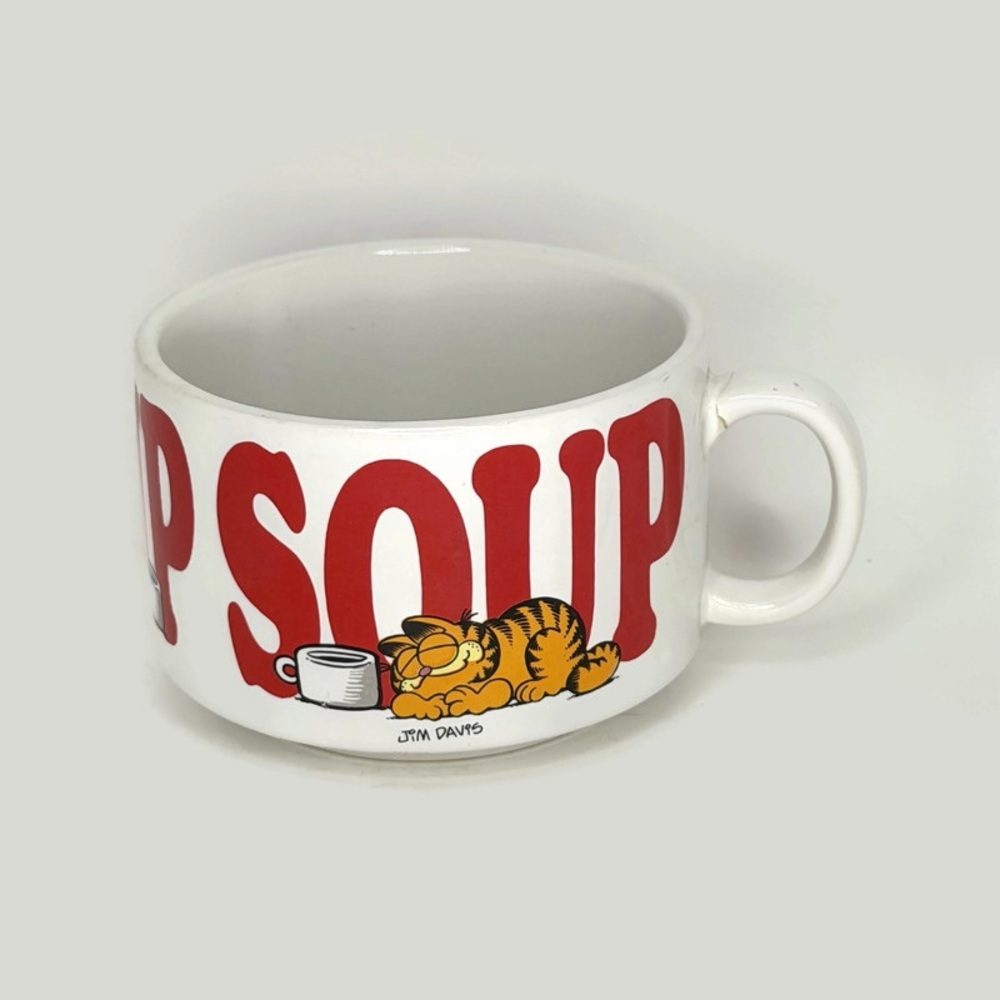Vintage Garfield Soup Mug Red